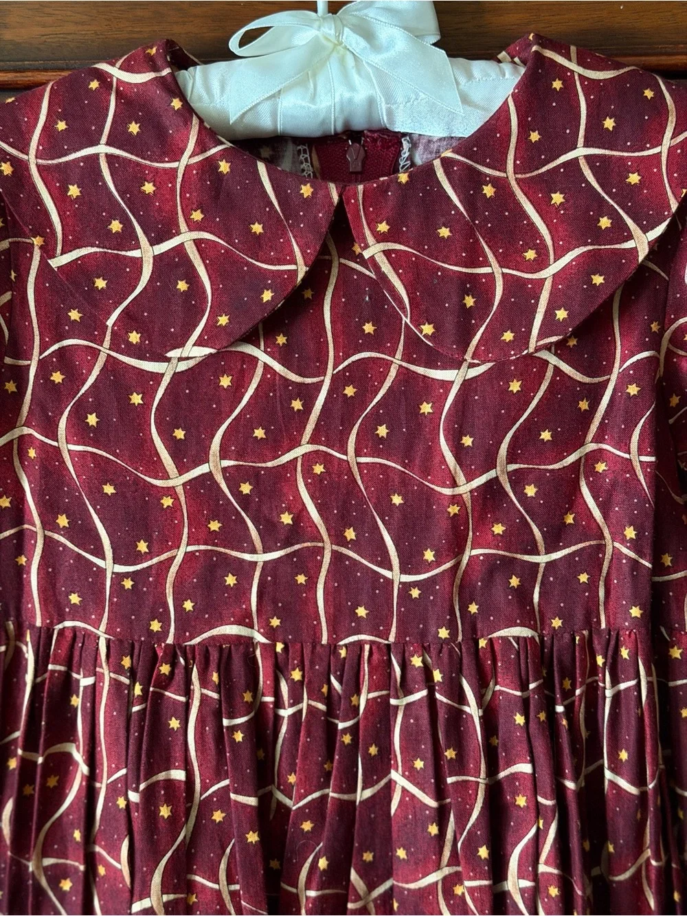 Girls' Handmade Christmas Holiday Print Apron dress